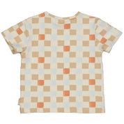 Shirt Beige geblokt | AOP Sand Graphic