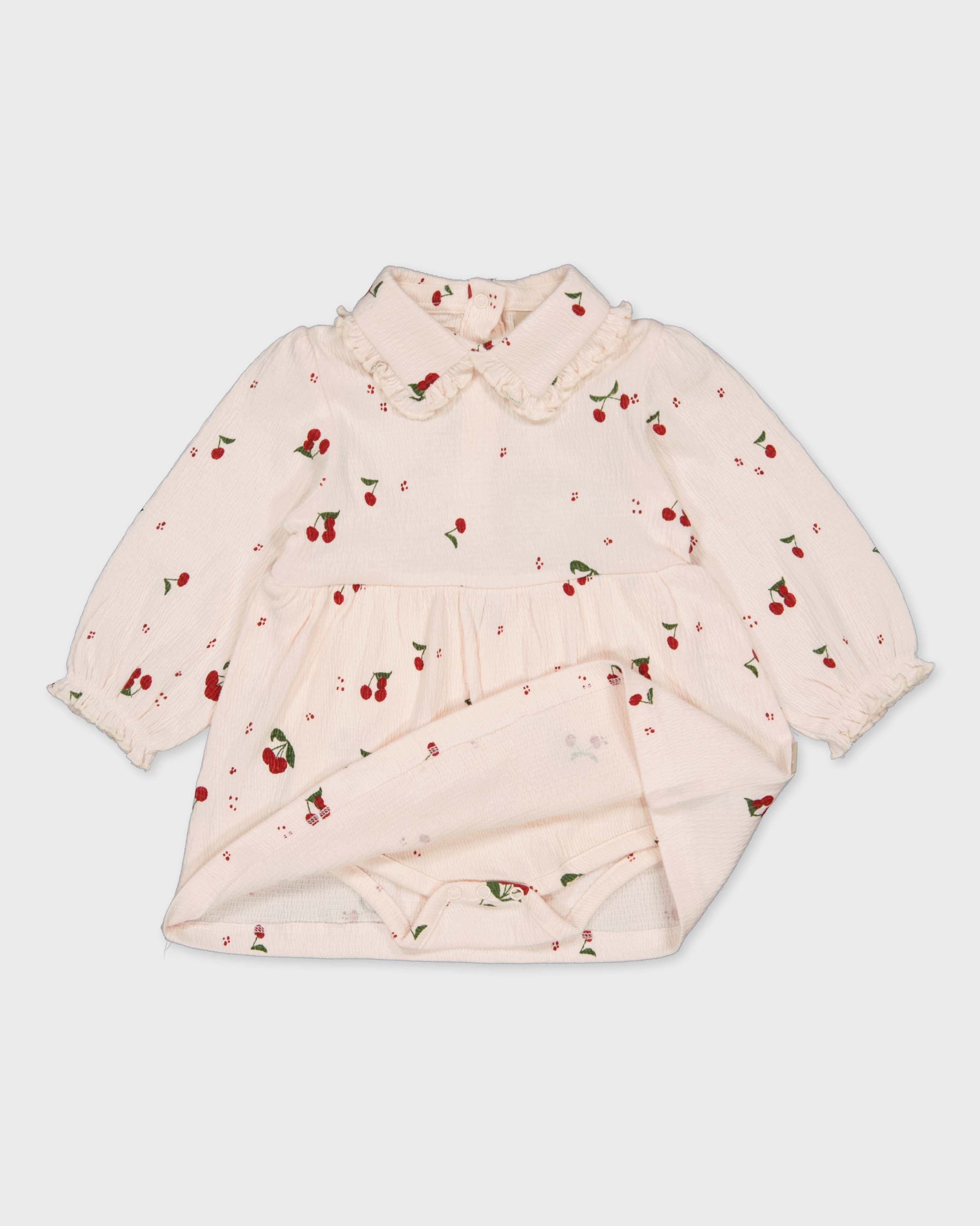 Jurk met kersenprint | AOP Pink Sketch