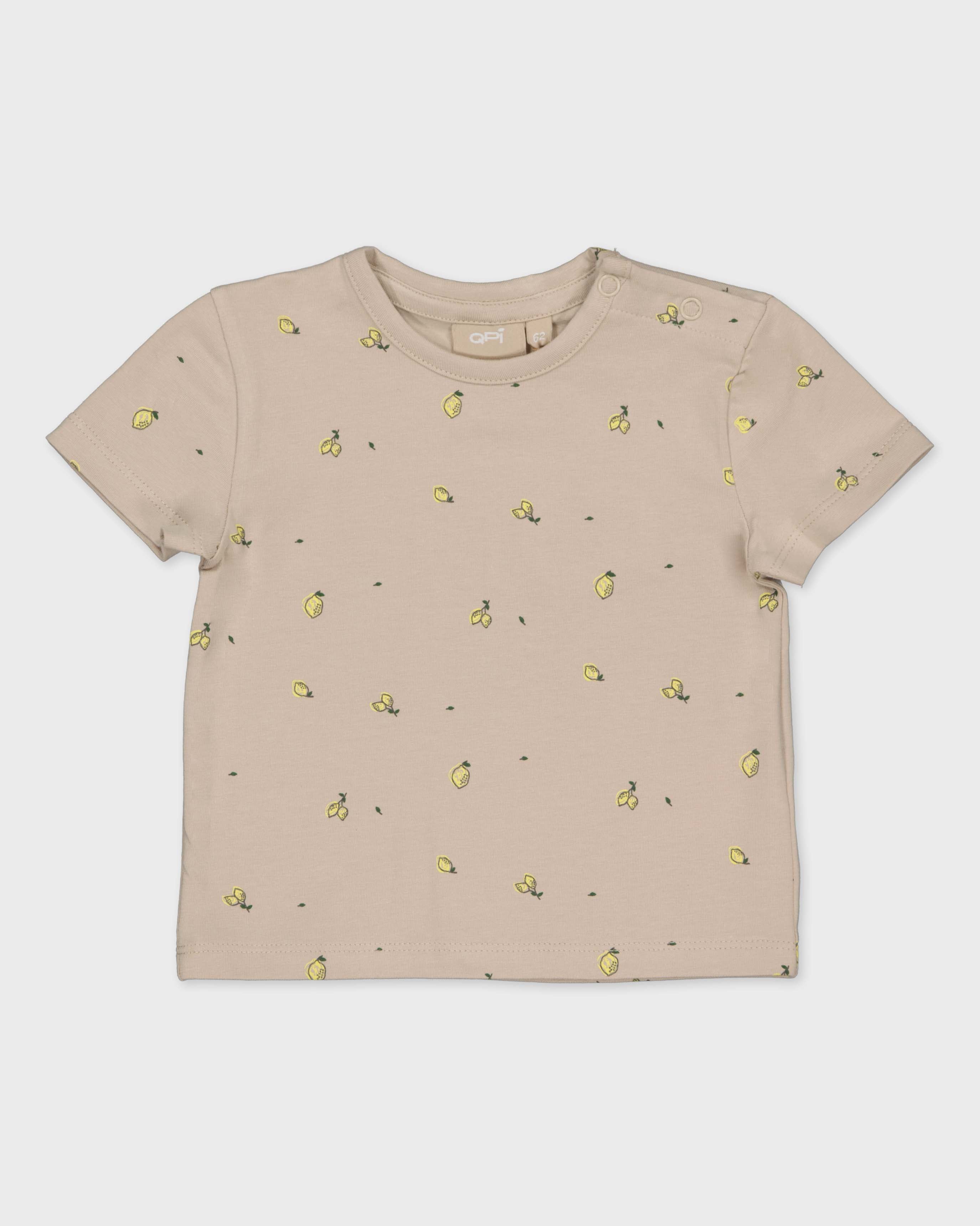 Shirt met citroenenprint | AOP Taupe Sketch