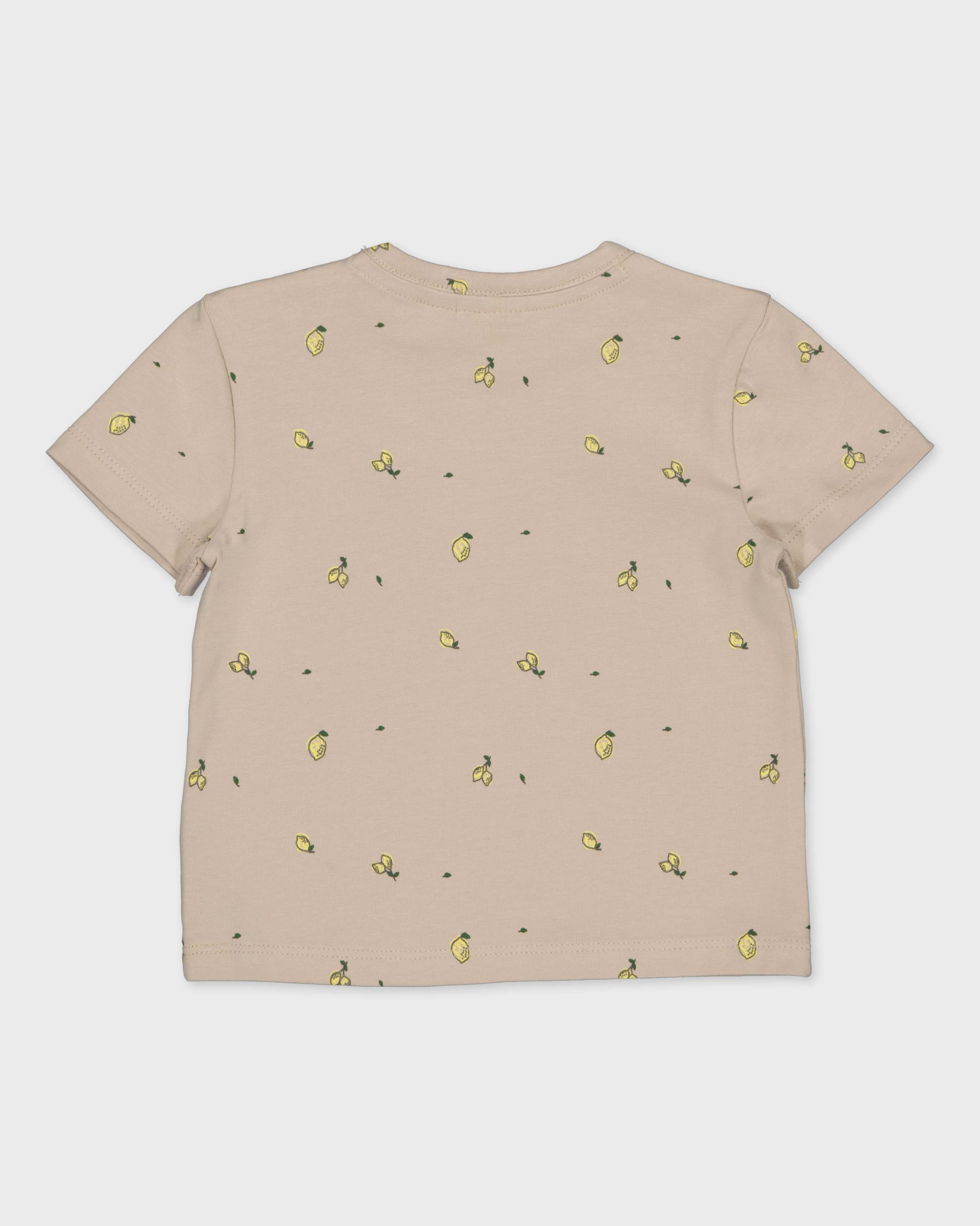 Shirt met citroenenprint | AOP Taupe Sketch