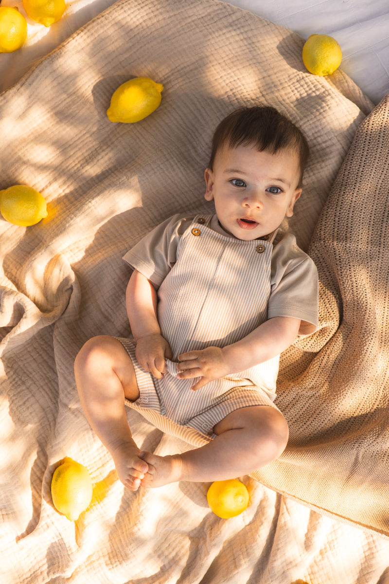 Salopette gestreept | AOP Taupe Stripe