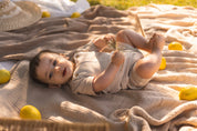 Salopette gestreept | AOP Taupe Stripe