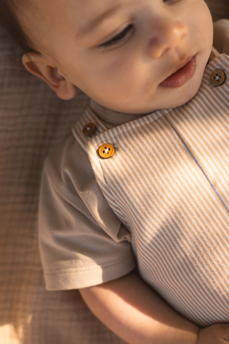 Salopette gestreept | AOP Taupe Stripe