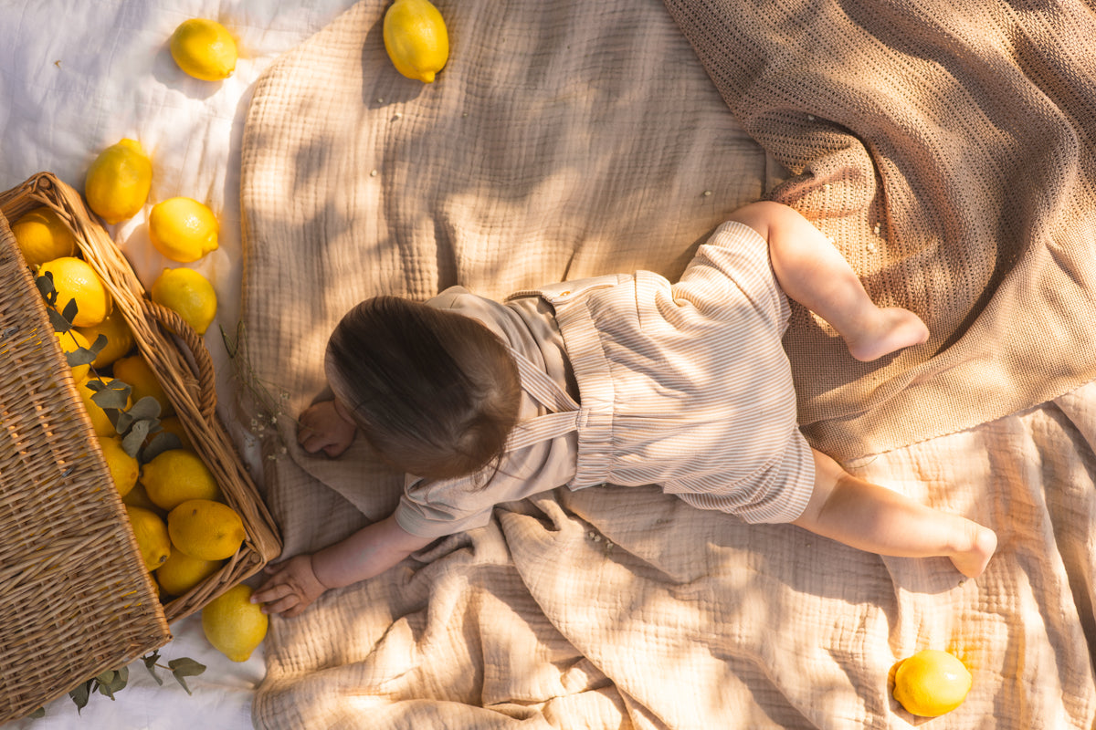 Salopette gestreept | AOP Taupe Stripe