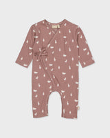Oudroze jumpsuit met print | AOP Purple Animal