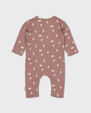 Oudroze jumpsuit met print | AOP Purple Animal