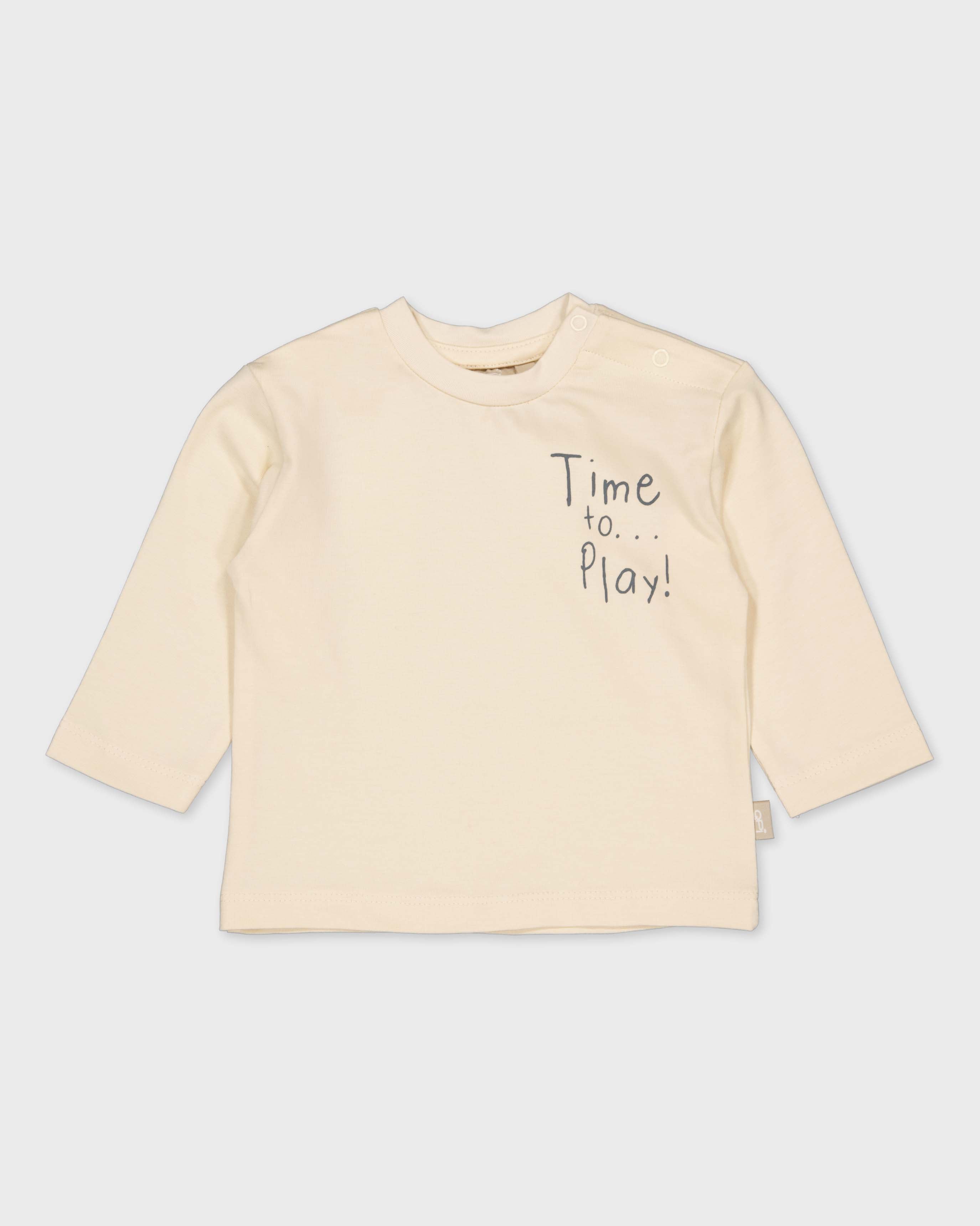 Crèmekleurige longsleeve met tekst | Cream