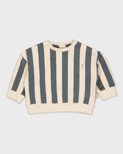 Crèmekleurige sweater met strepen | AOP Blue Stripe