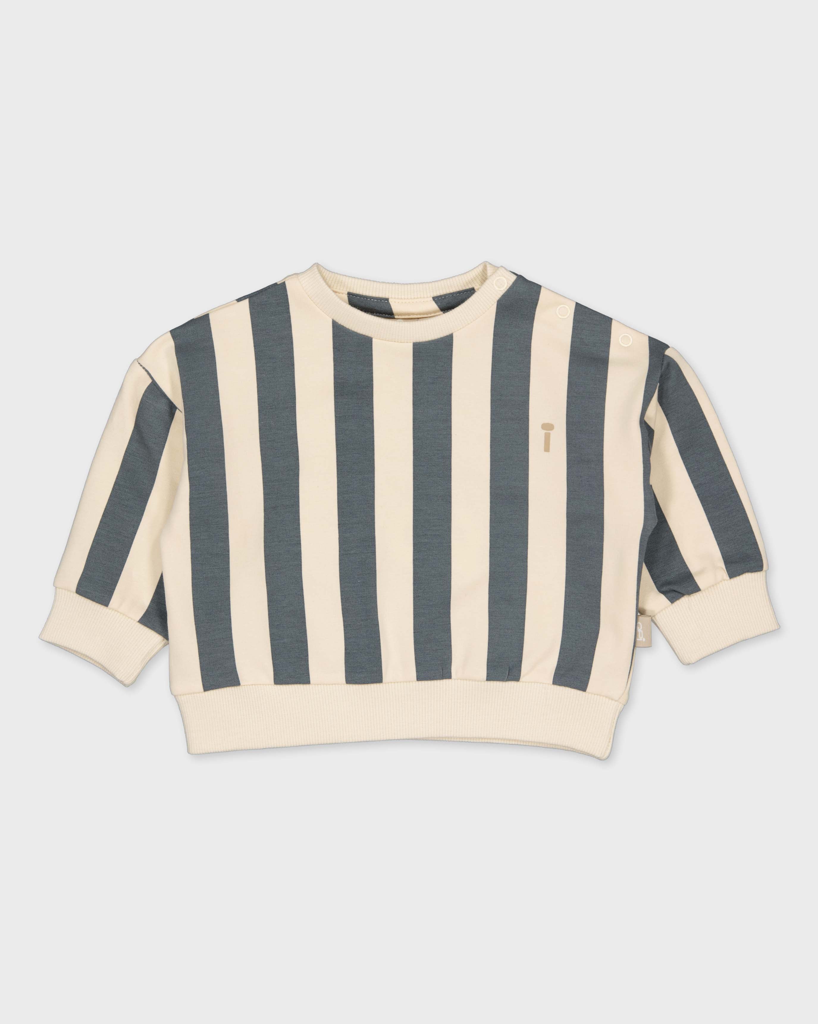 Crèmekleurige sweater met strepen | AOP Blue Stripe