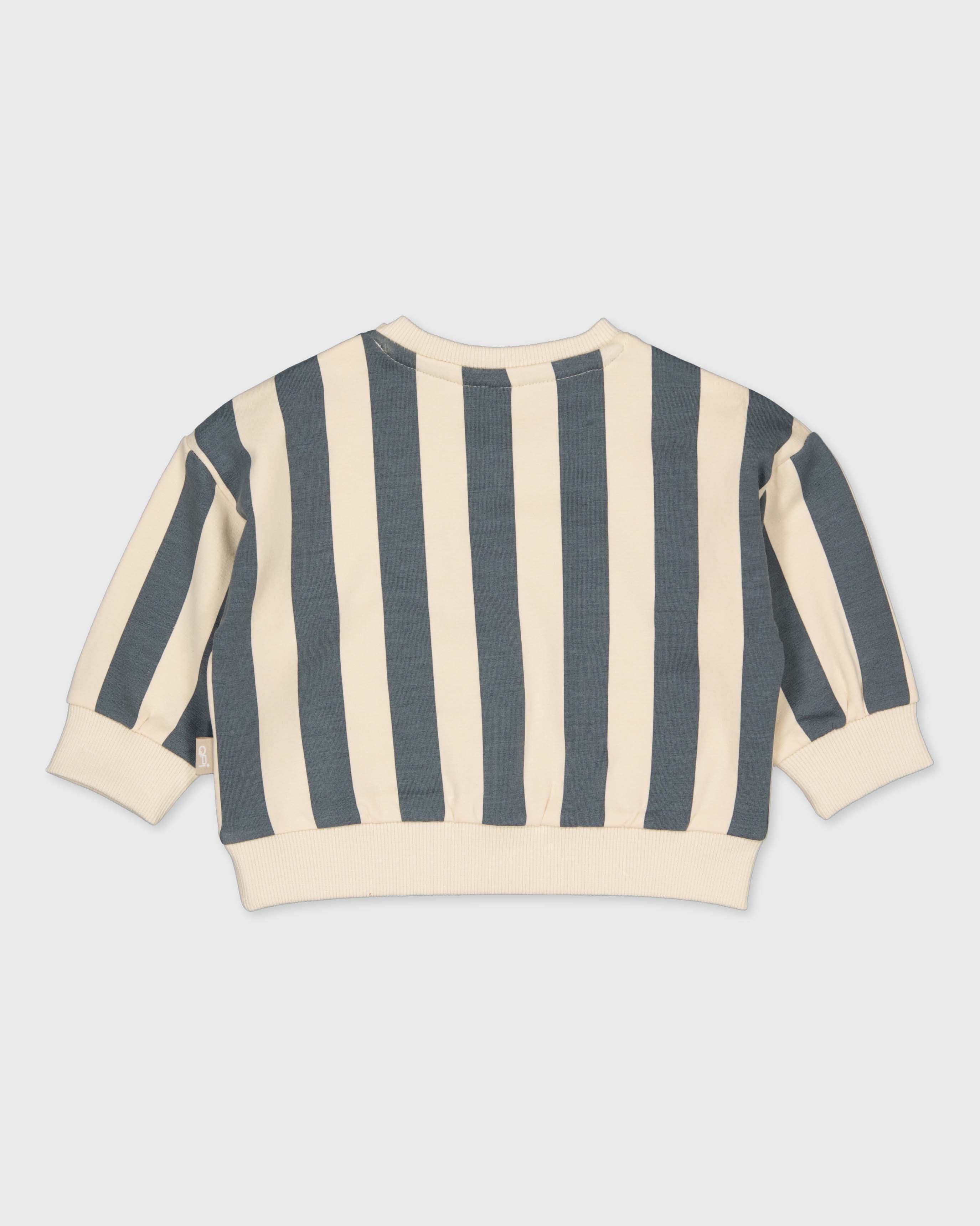 Crèmekleurige sweater met strepen | AOP Blue Stripe