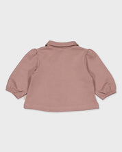 Oudroze polo met lange mouwen | Purple Dust