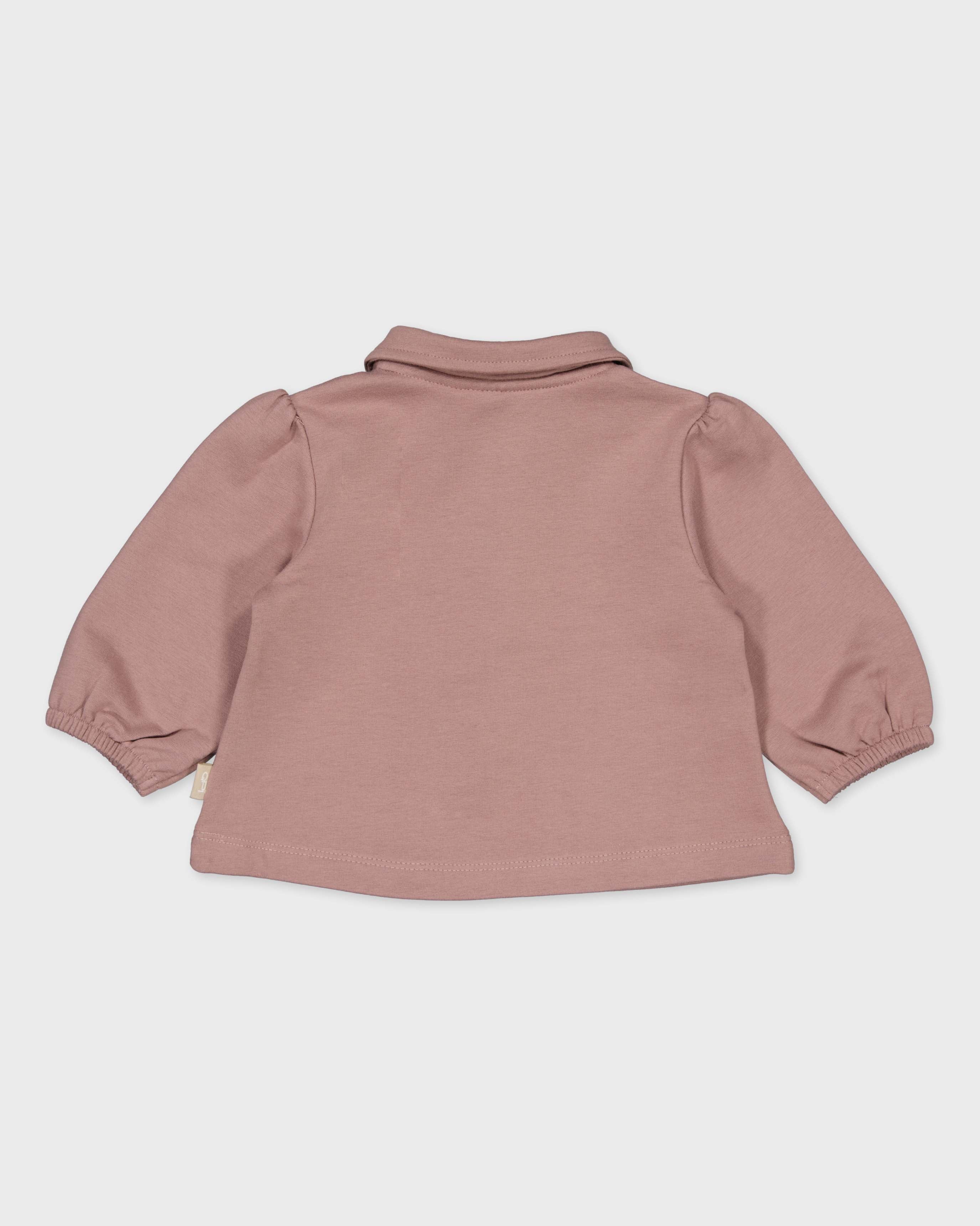 Oudroze polo met lange mouwen | Purple Dust