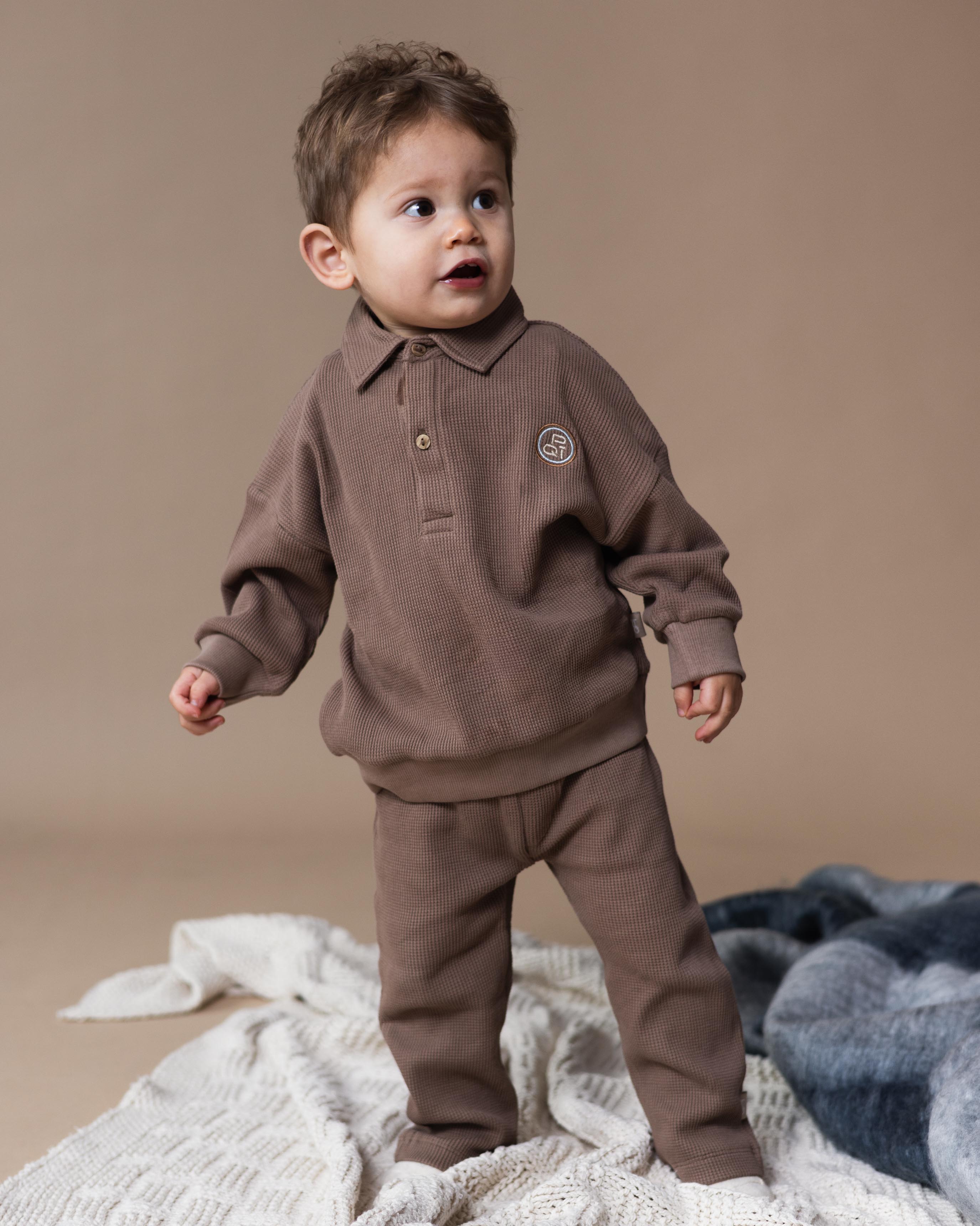 Taupe polo sweater | Brown