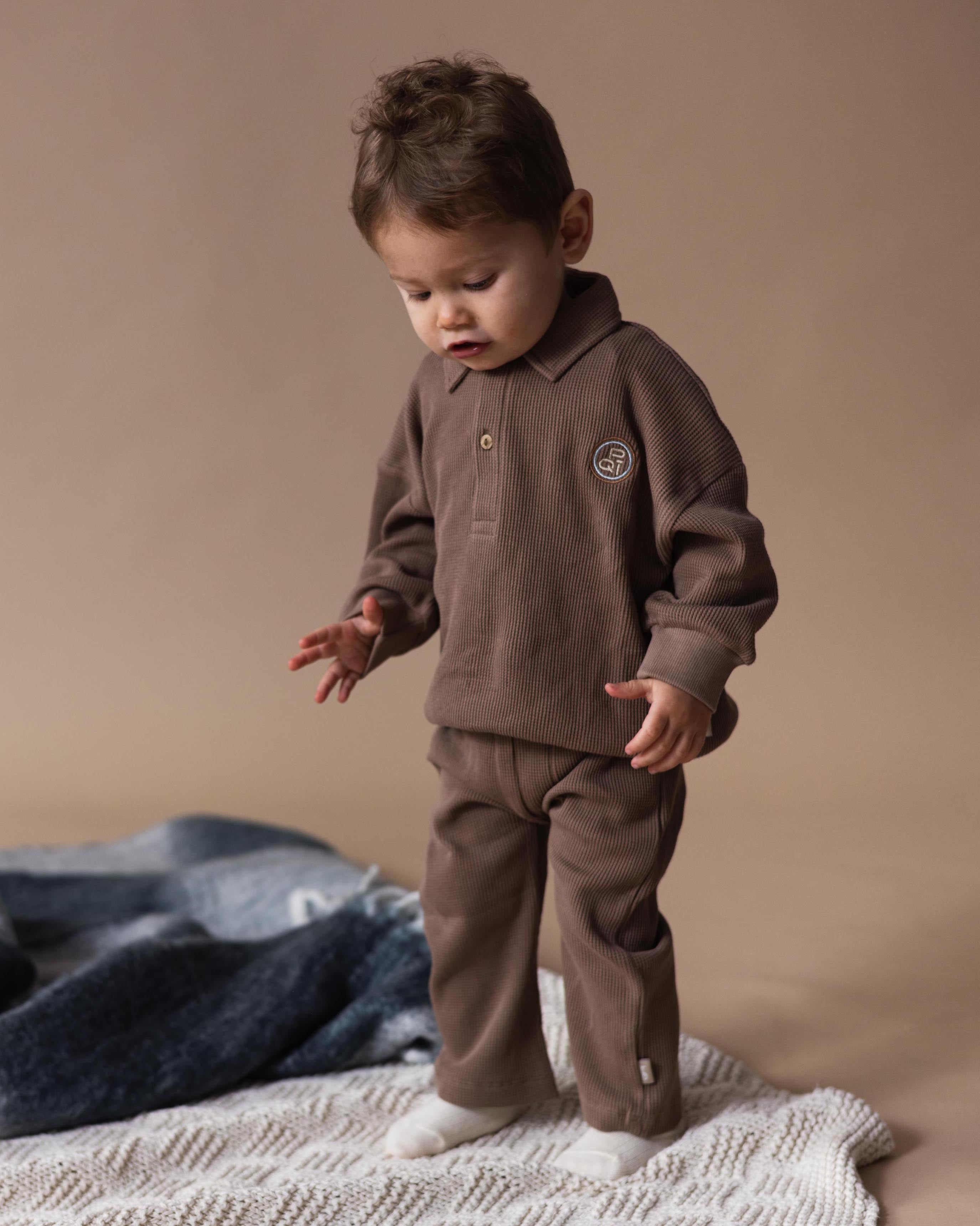 Taupe polo sweater | Brown