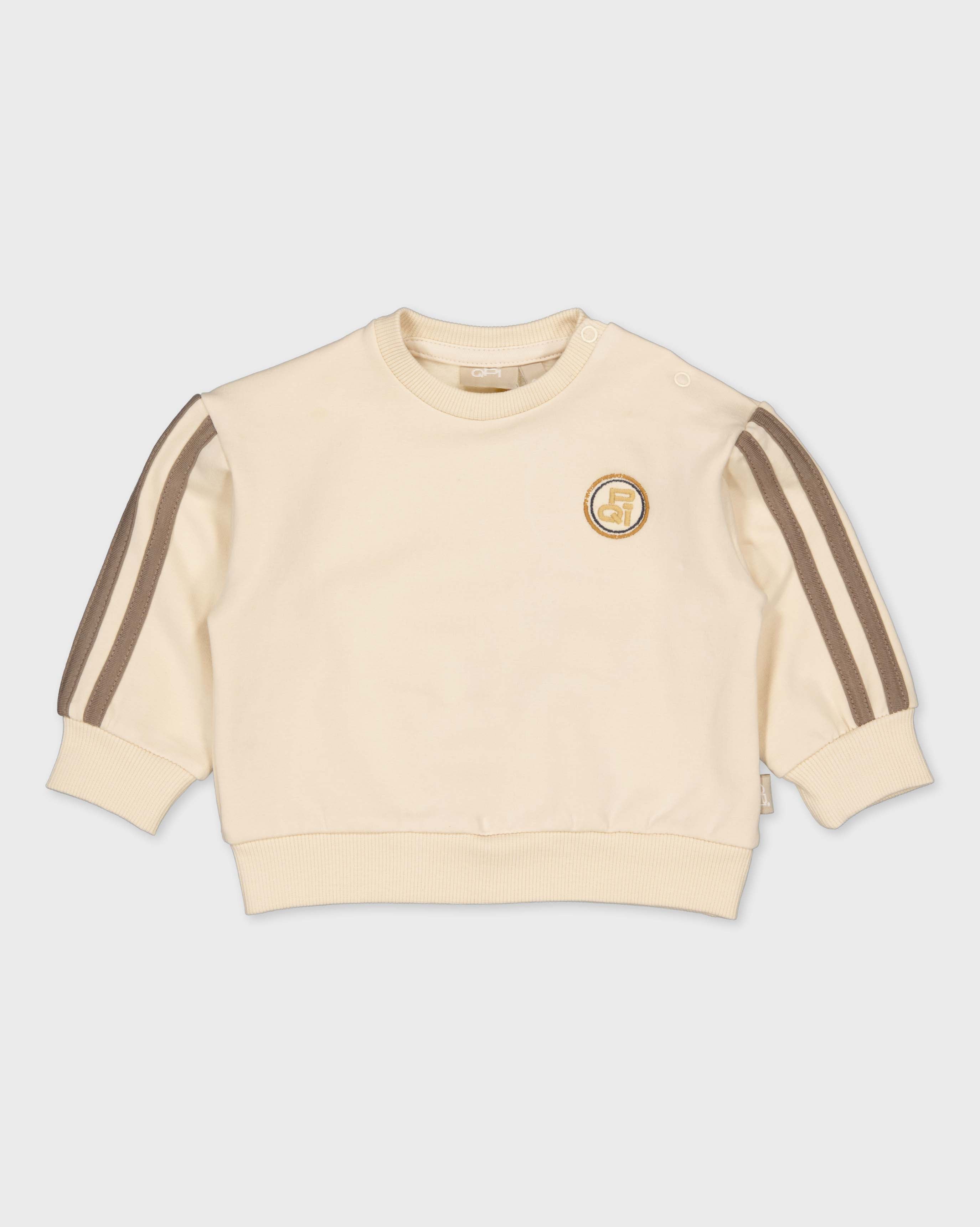 Crèmekleurige sweater met strepen | Cream