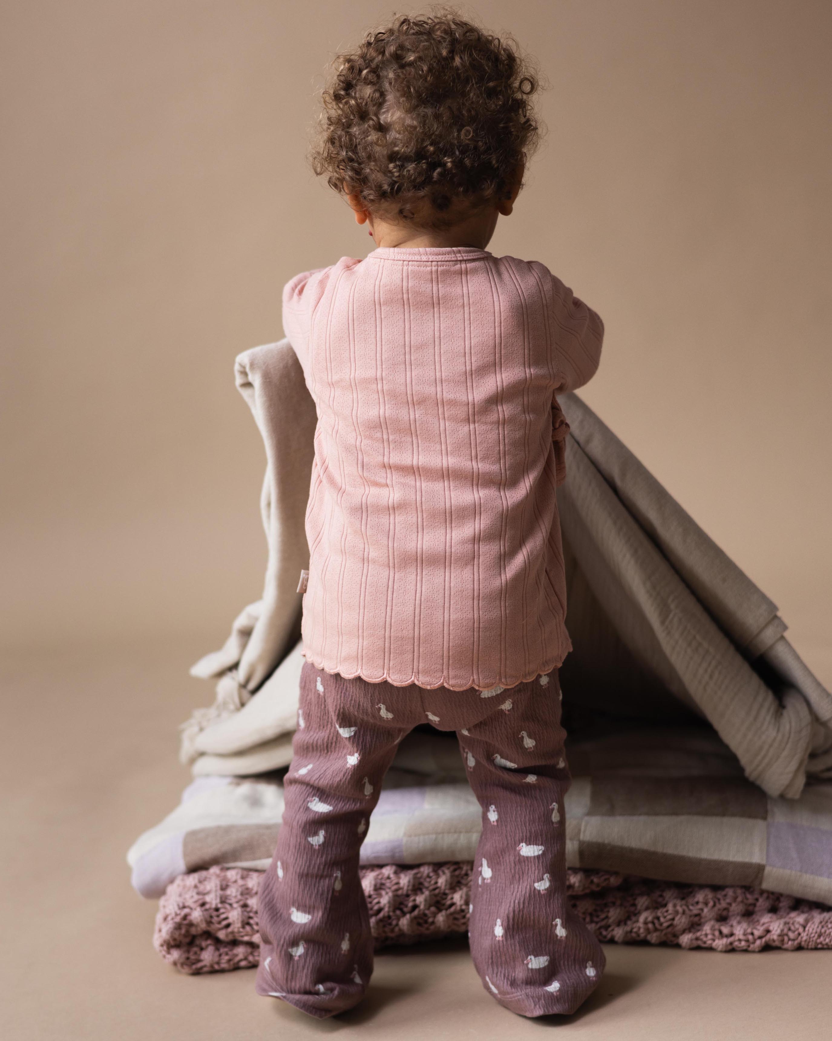 Oudroze broek met print | AOP Purple Animal