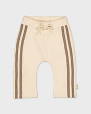 Crèmekleurige broek met strepen | Cream