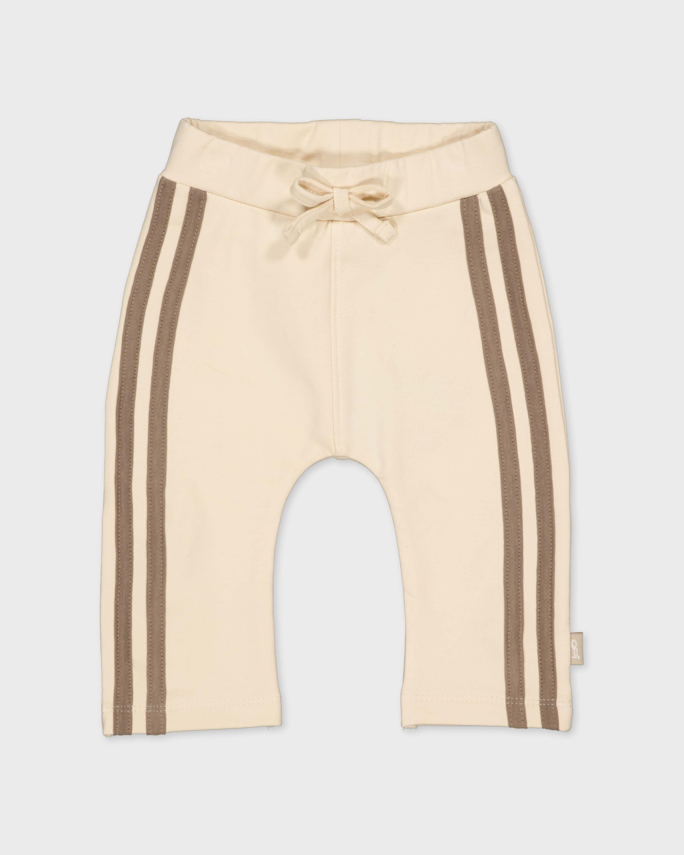 Crèmekleurige broek met strepen | Cream