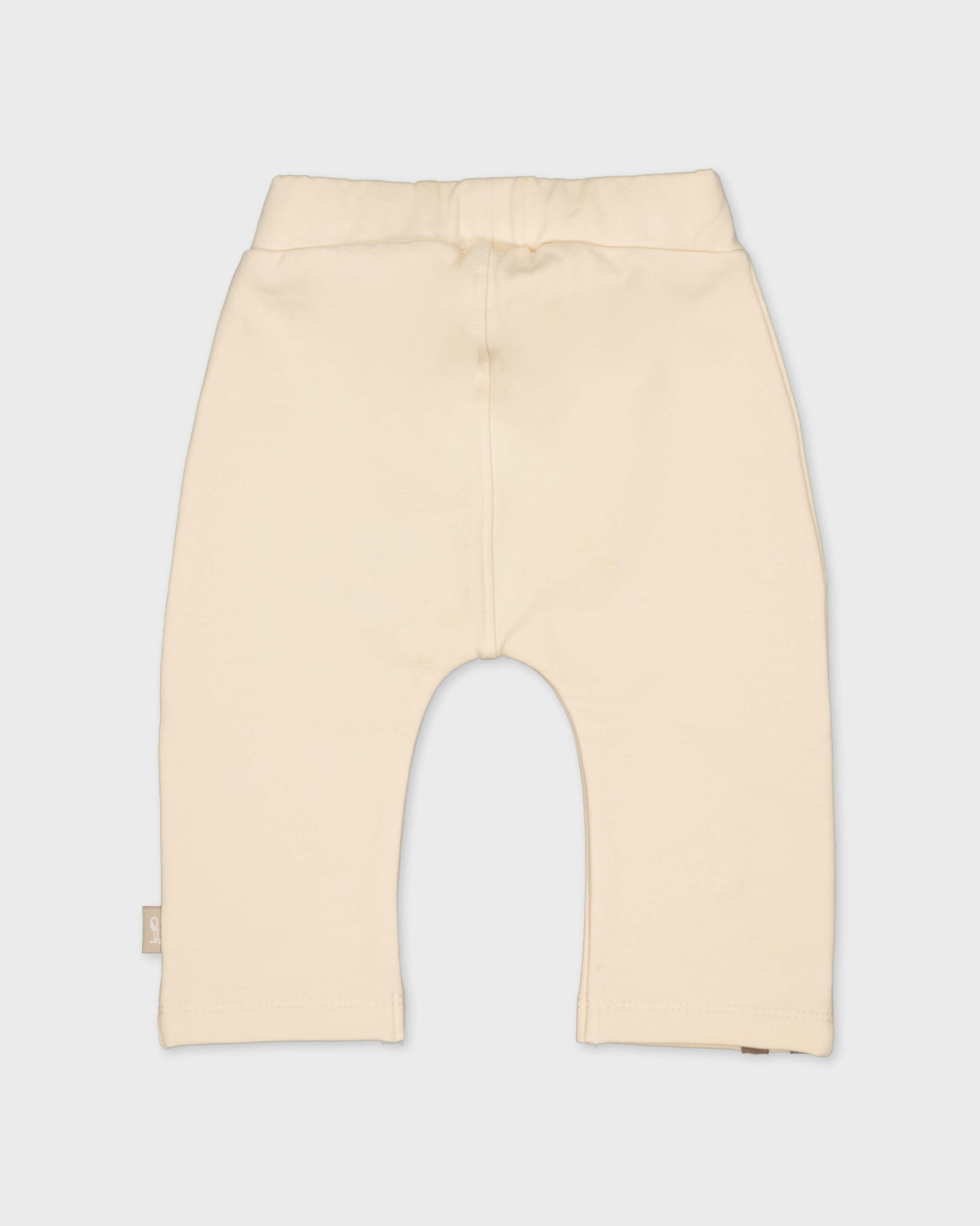 Crèmekleurige broek met strepen | Cream