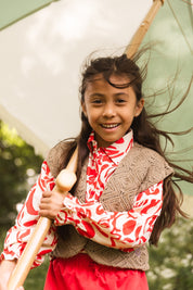 Shirt met rode bloemen | AOP Red Flower