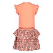 Jurk Oranje en Beige | AOP Sand Sketch