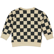 Trui Zwart geblokt | AOP Grey Shapes