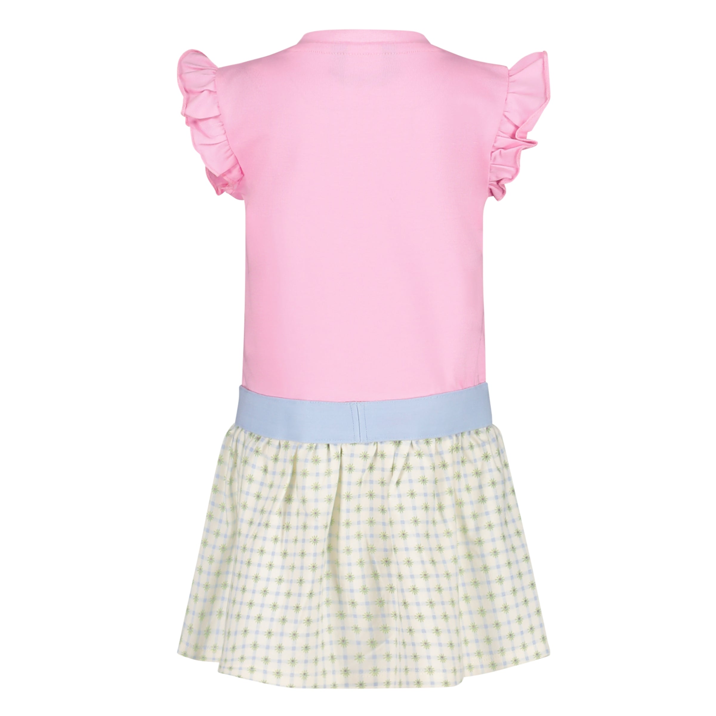 Jurk Roze met Blauw | AOP Blue Check