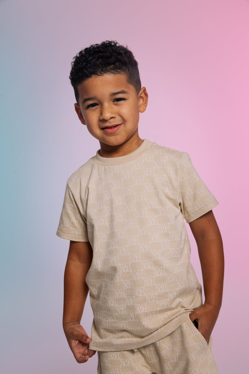 Shirt Beige | AOP Sand Text