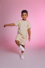 Broek Beige | AOP Sand Text