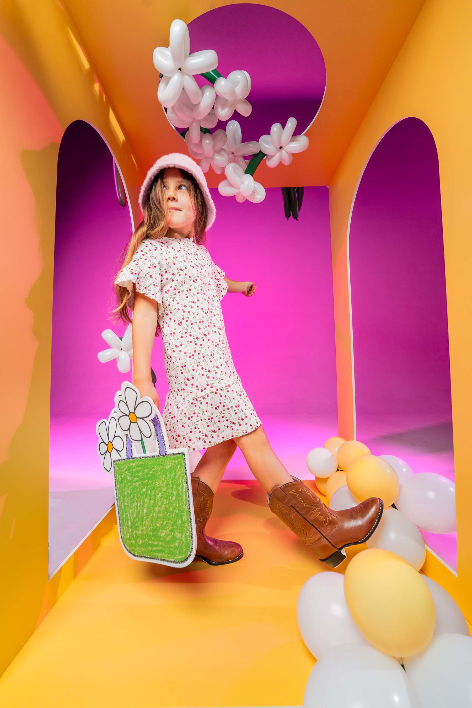 Jurk met kersenprint | AOP Pink Fruit