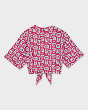 Shirt roze met grafische print | AOP Pink Graphic