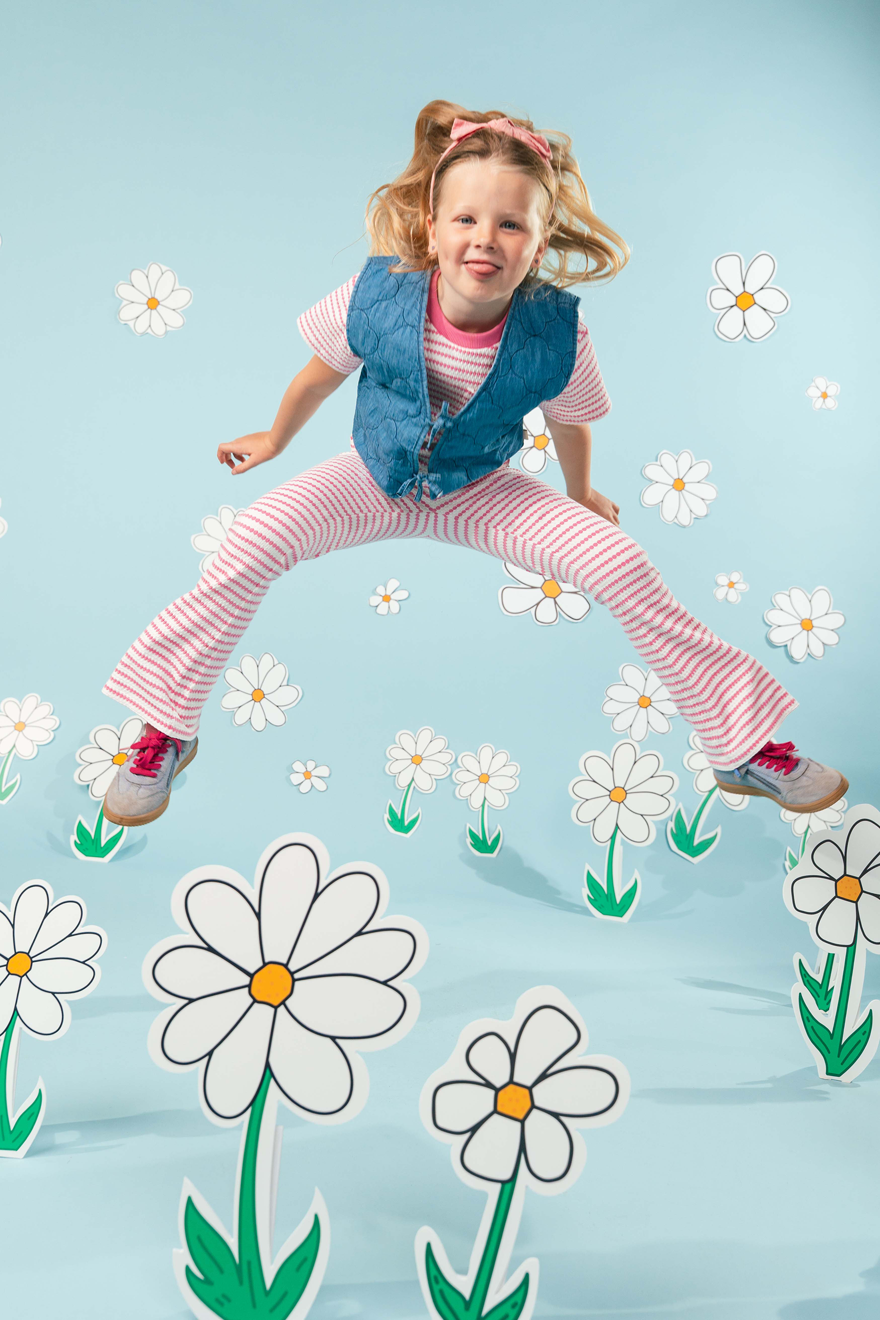 Flairbroek roze gestreept | Cherry Red