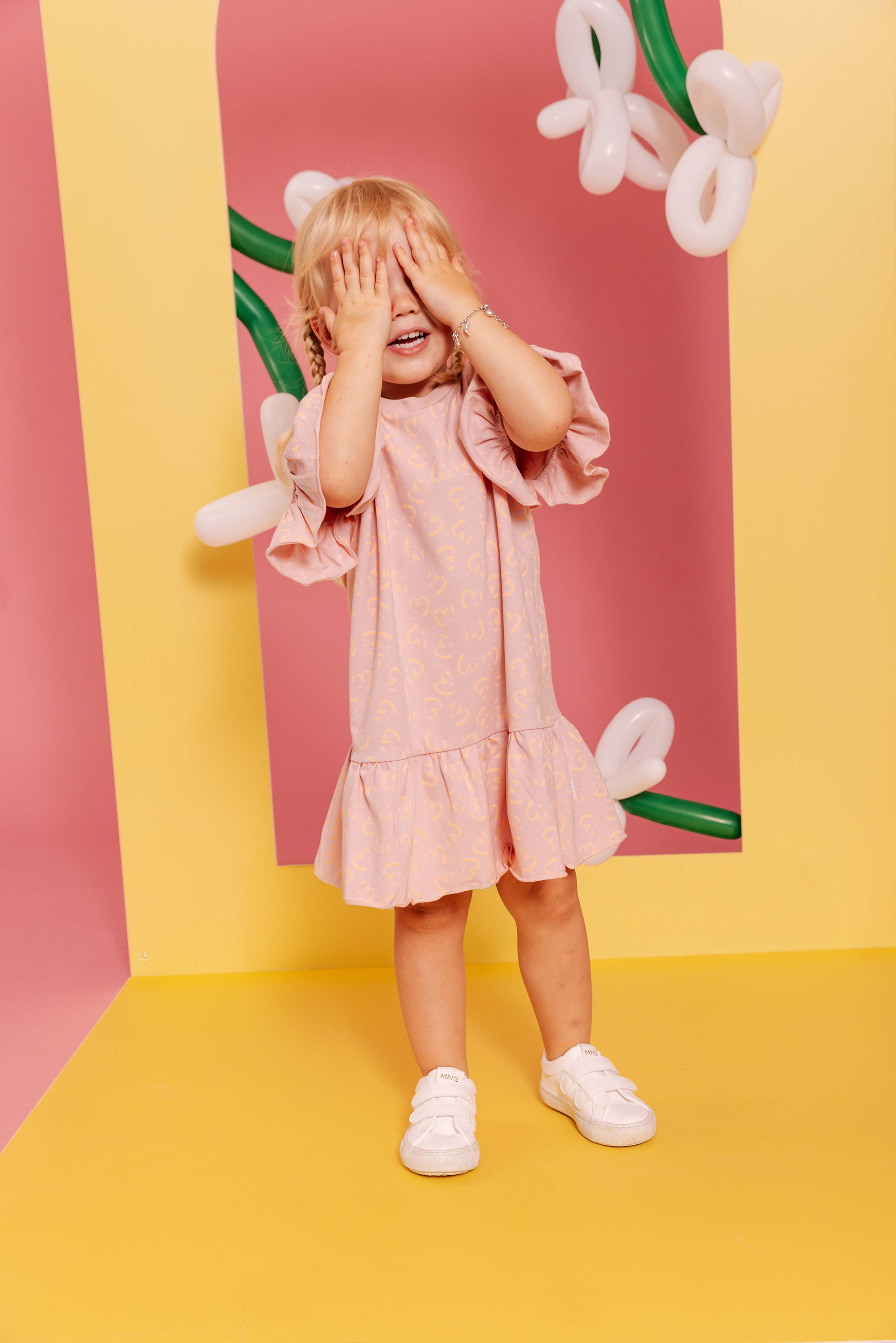 Jurk roze | AOP Pink Heart