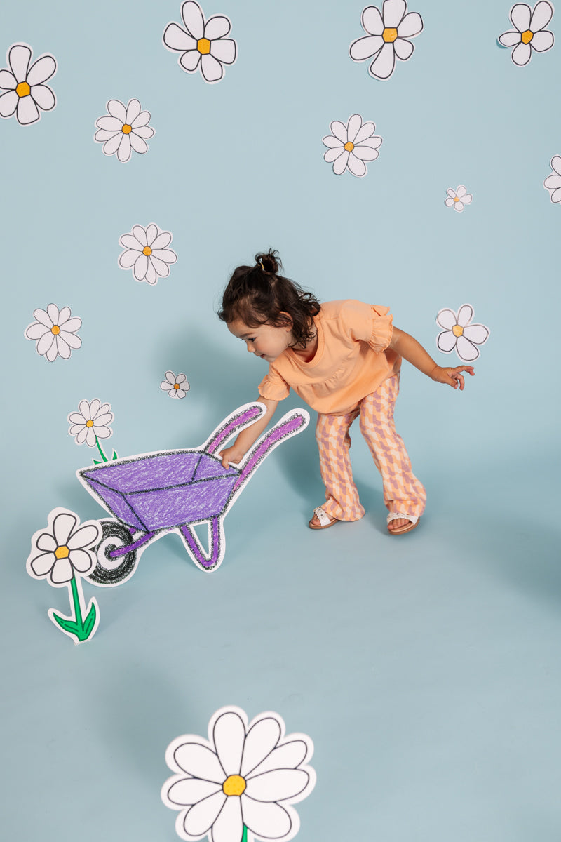 Flairbroek met grafische print | AOP Orange Graphic