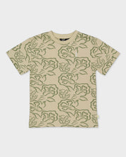 Shirt taupe bloemenprint | AOP Taupe Flower