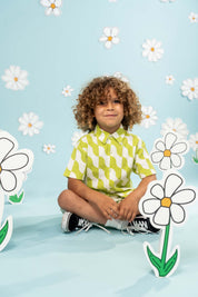 Blouse groen met grafische print | AOP Green Graphic