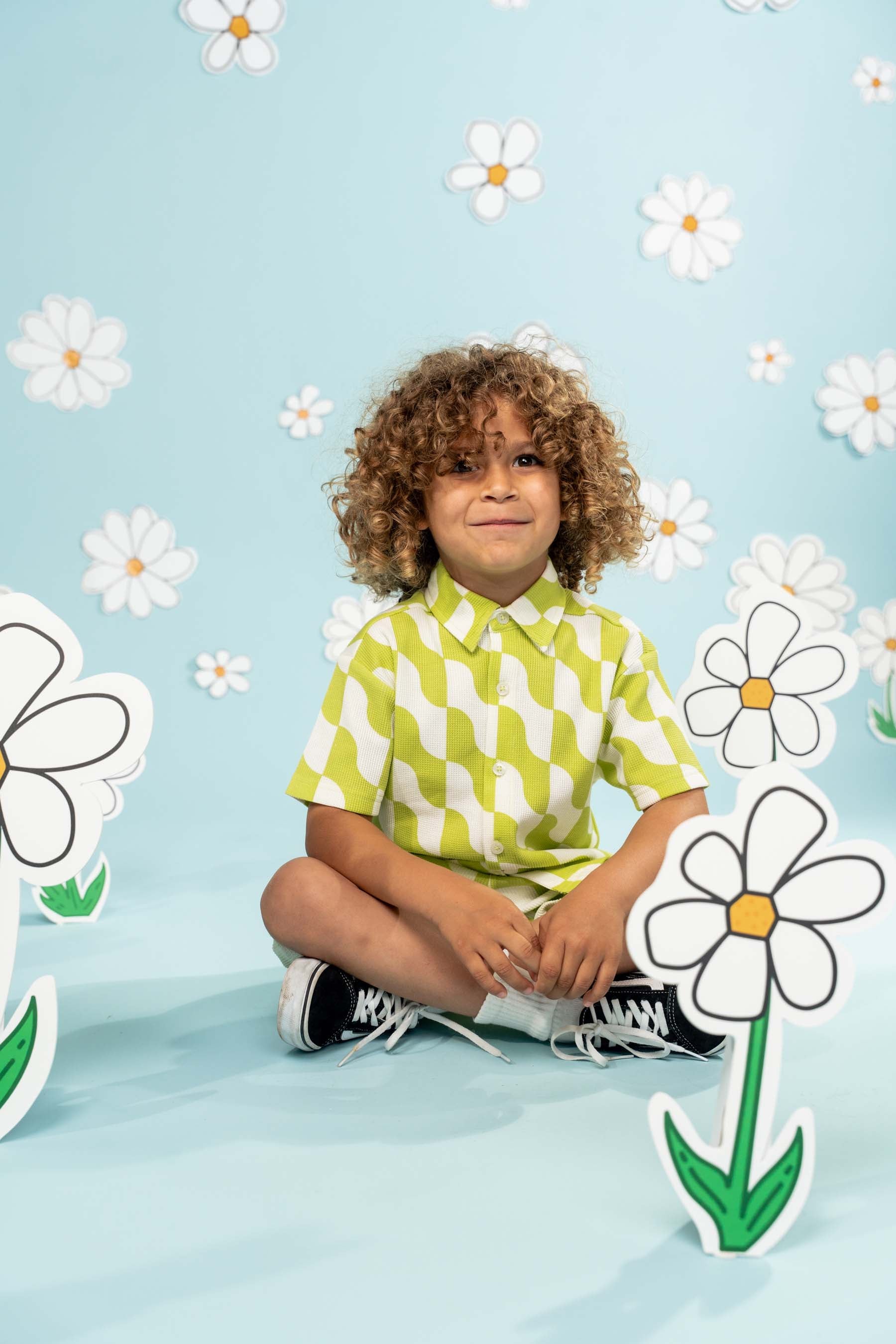 Blouse groen met grafische print | AOP Green Graphic