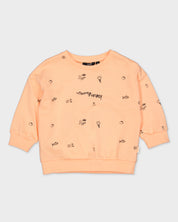 Sweater oranje met print | AOP Orange Sketch