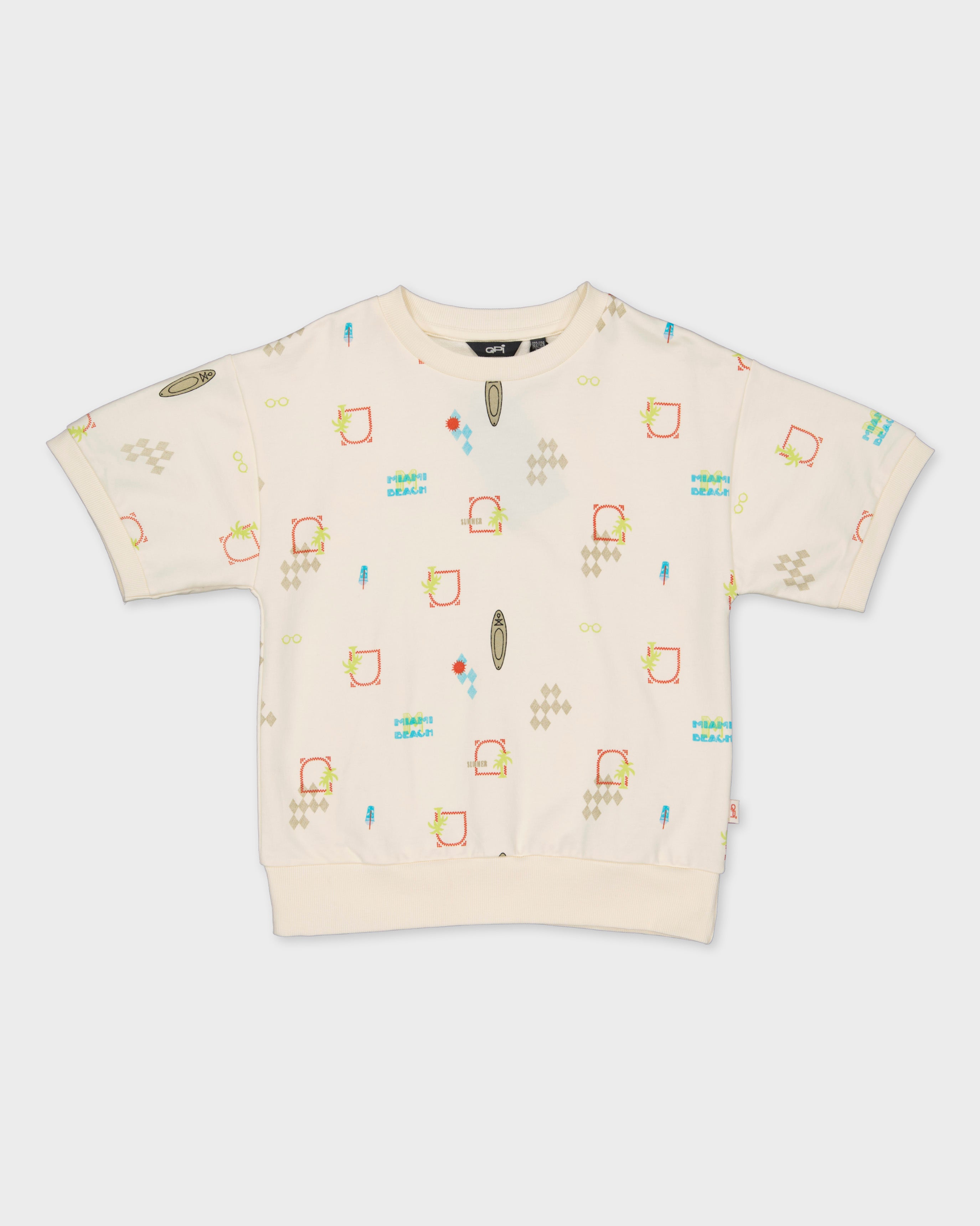 Sweater wit met grafische print | AOP White Sketch