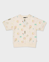 Sweater wit met grafische print | AOP White Sketch