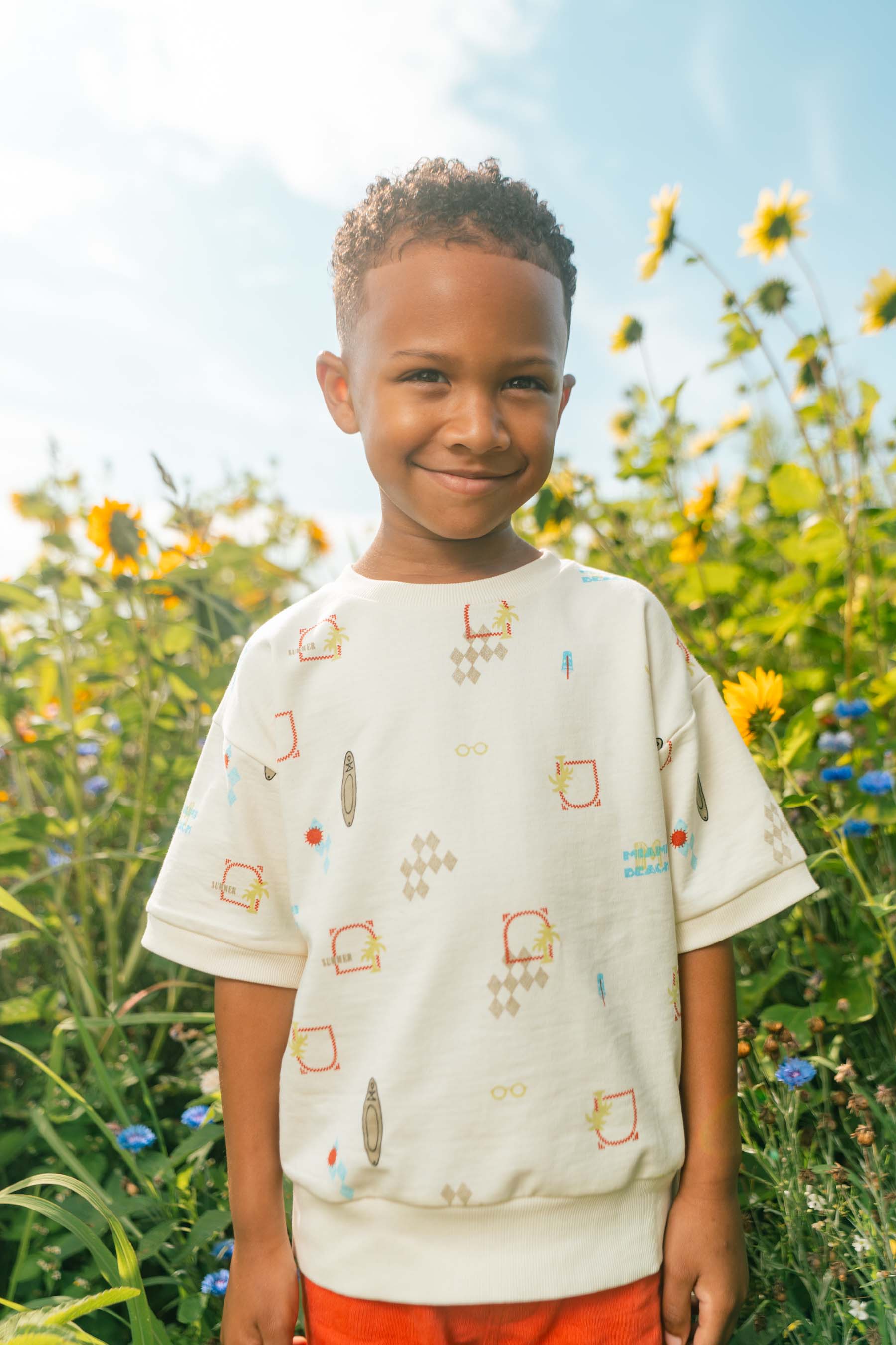 Sweater wit met grafische print | AOP White Sketch