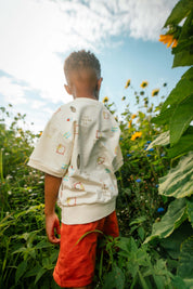 Sweater wit met grafische print | AOP White Sketch