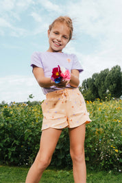Broek oranje met bloemenprint | AOP Orange Flower
