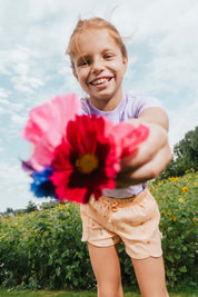 Broek oranje met bloemenprint | AOP Orange Flower