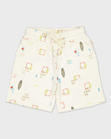 Broek wit met grafische print | AOP White Sketch