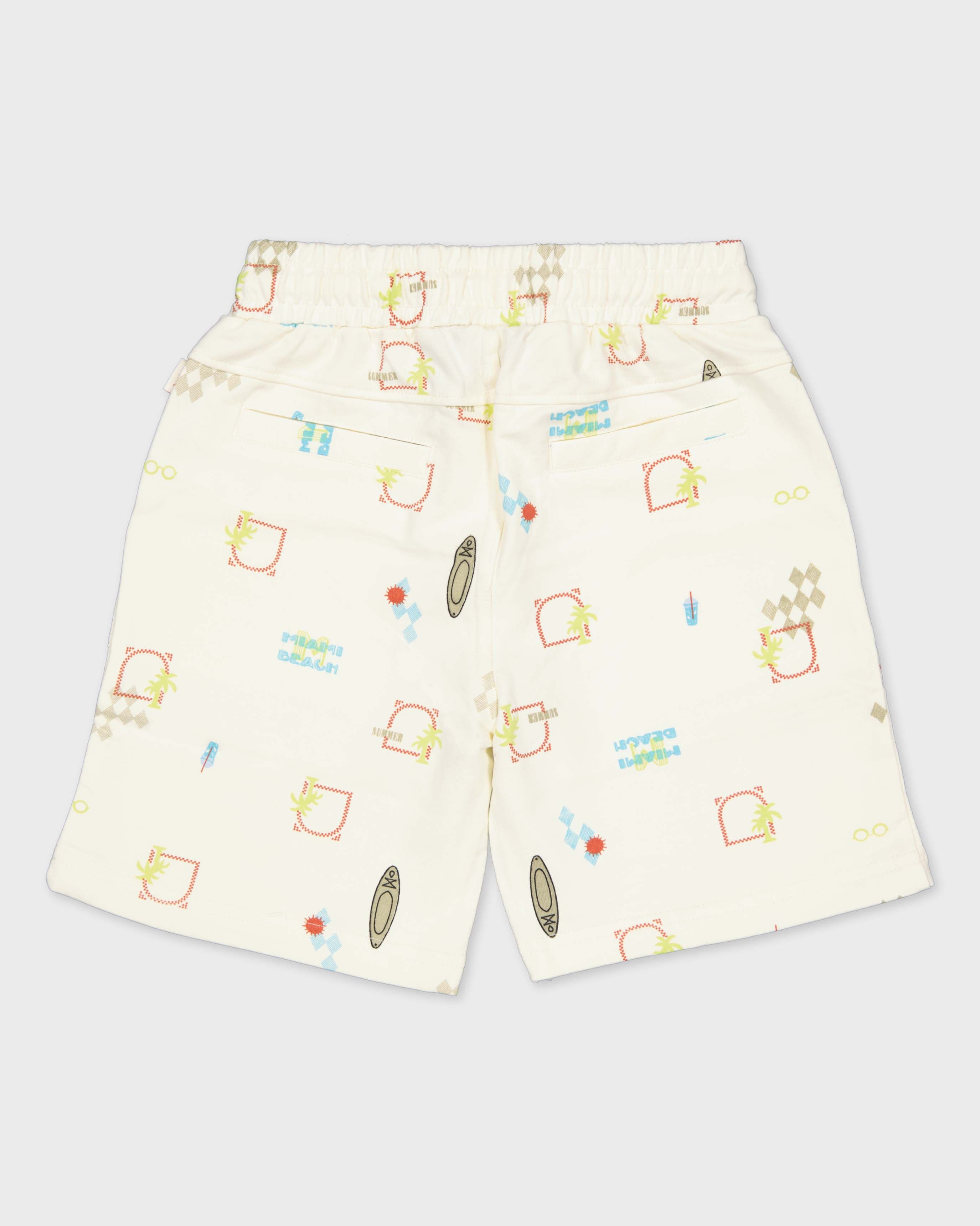 Broek wit met grafische print | AOP White Sketch