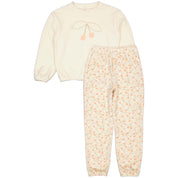 Pyjama gebroken wit met kersenprint | AOP Orange Sketch