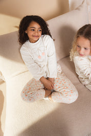Pyjama gebroken wit met kersenprint | AOP Orange Sketch