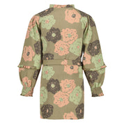Jurk met bloemen | AOP Green Flower