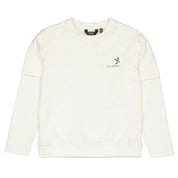 Sweater Oversized ivoorwit met print | Ivory White